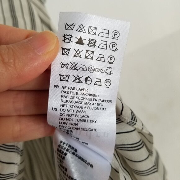 Sandro Manga Striped Cold-Shoulder Tie Top Blouse - Picture 13 of 14